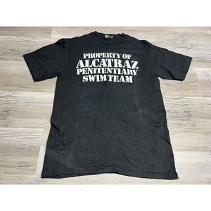 Vintage T Shirt Alcatraz Swim Team Black M Single Stitch USA Prison